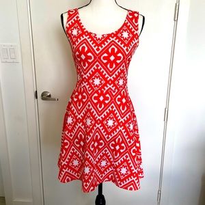 Coral and White Plum Dress